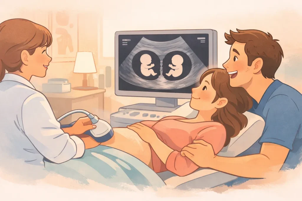 Échographie de datation montrant les premiers instants de grossesse